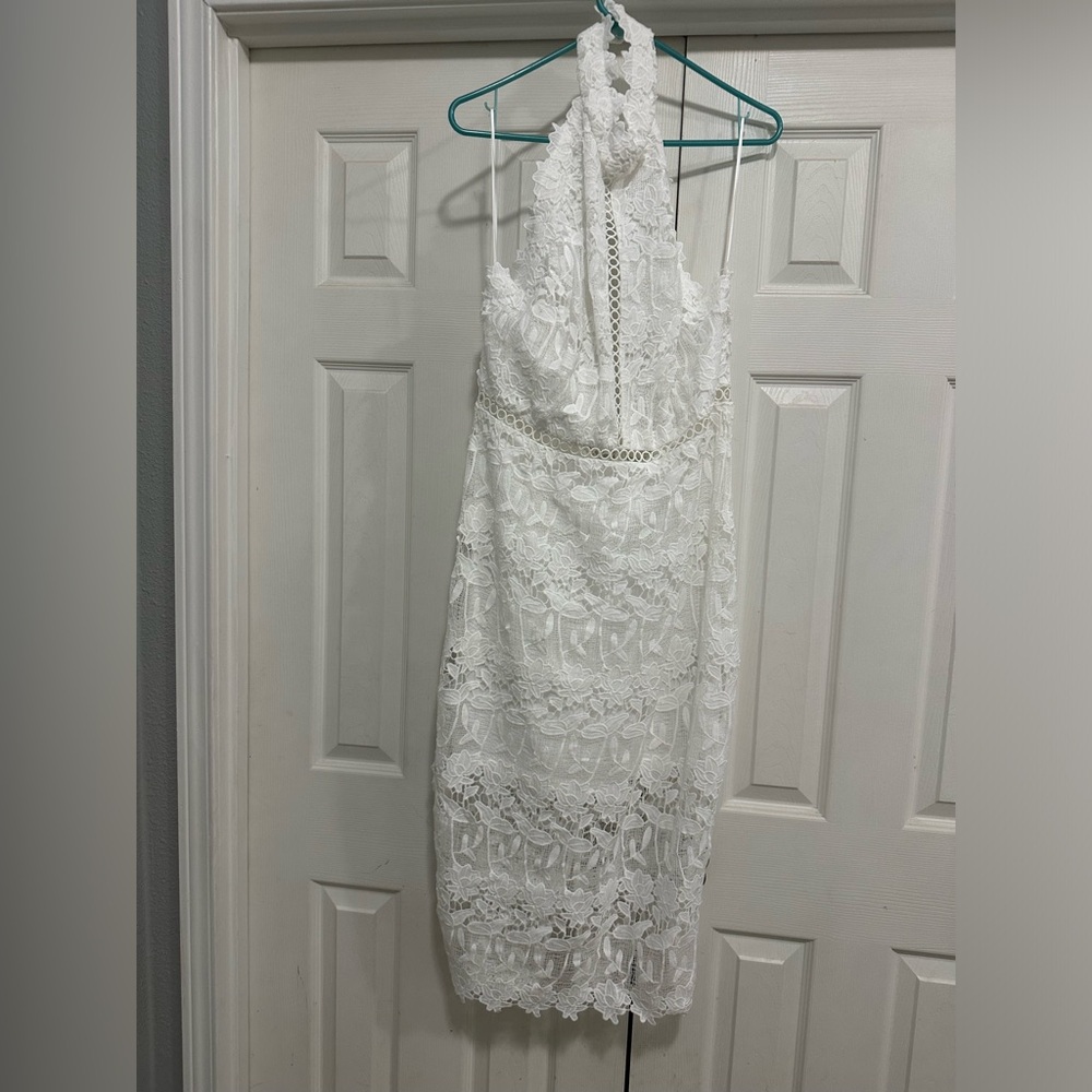 White Lace Midi Dress